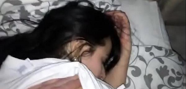  Sleeping teen was fucked and i cum on her pussy.